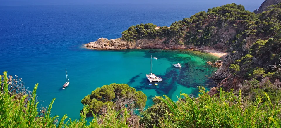 Turquoise cove near Tossa de Mar on the Costa Brava