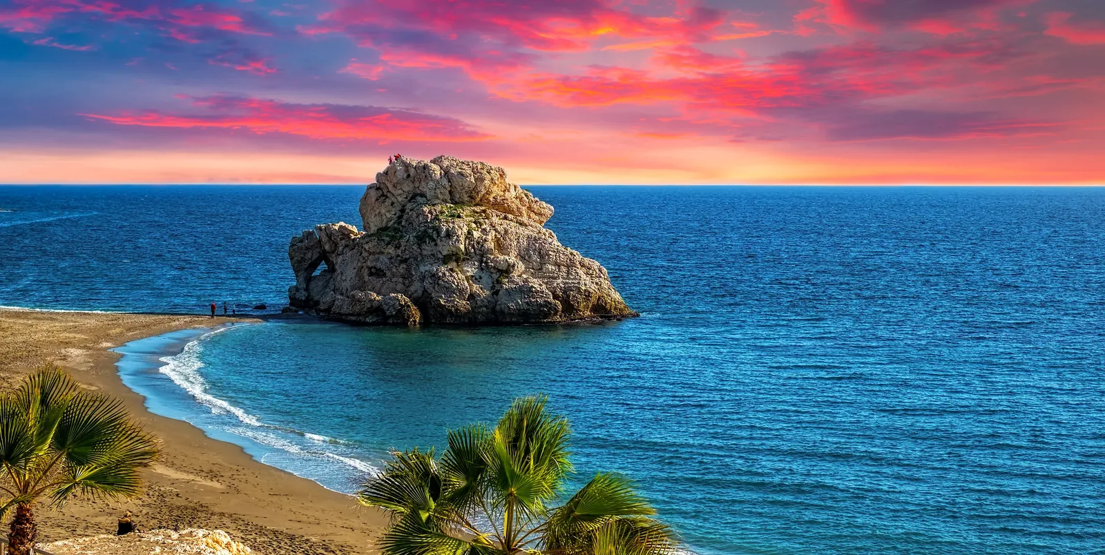 Mediterranean beach on the eastern Málaga seafront